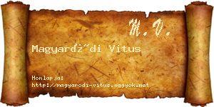 Magyaródi Vitus névjegykártya